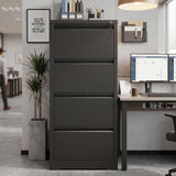 Garvee Drawer File Cabinet with 3 Drawers - Metal Locking Office Storage Cabinet, Compact Steel 0.6mm Thickness, Black