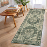 Garvee Hallway Runner Rug 2x6 - Washable Brown Green Kitchen Rugs Non Slip Soft Touch Carpet Runner Rug Stylish Rug Runner for Home Kitchen Bedroom Brown Green - Brown Green