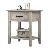 Garvee Square Nightstand, Bedside Table End Table for Bedroom Nursery Living Room, End Table with Storage Drawer, Easy Assembly, 1 PC-Gray - 1 PC-Gray