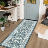 Garvee 2x6 Vintage Washable Runner Non-Slip Kitchen Hallway Rug Teal - Teal
