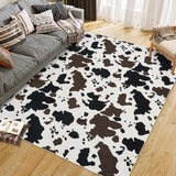 Garvee Wild Animal Milk Cow Print Washable Decorative Rug for Adults and Kids, Western Room Decor Carpet, 5x7ft, Brown and Tan - Black & Tan Apart