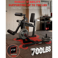 Garvee Leg Extension and Curl Machine 4 in-1 Leg Press Home Gym Adjustable 700 LBS Red and Black