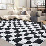 Garvee Area Rug 10x13 Washable Brown Vintage Traditional Mat Indoor Foldable Thin Retro Accent Floral Non Slip Carpet for Living Room Dining Room Office (Black) - Black