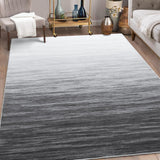 Garvee Modern Grey 8x10 Washable Rugs for Living Room Ombre Rugs for Bedroom Abstract Carpet Low Pile Office Rugs with Rubber Backing Aesthetic Indoor Carpet Vintage Floor Cover - Gray