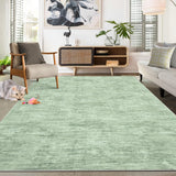 Garvee Solid Green 9x12 Living Room Area Rug Machine Washable Rug Non-Slip Stain Resistant Modern Abstract Carpet Contemporary Accent Throw Floor Carpet for Dining Room Solid Area Rug for Home Office - Green