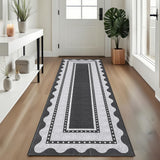 Garvee 2x6 Hallway Washable Runner Rug With Non Slip Backing For Kitchen Laundry Farmhouse Entryway Black Grey - Black Gray