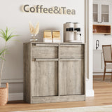 Garvee 31.5" Sideboard Buffet Cabinet with 2 Doors and 2 Drawers for Dining Room, Grey - Grey