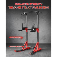 Garvee Pull Up Bar Free Standing Power Tower Dip Station For Home Gym 450LBS Capacity Black