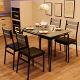 Garvee Modern Dining Table and Chair Set with for Rectangle Wood Table and 4 Upholstered Seats, Grey - Grey