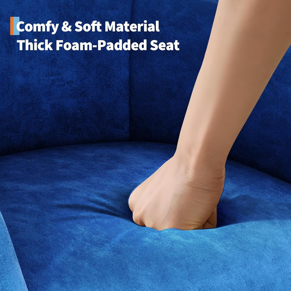 Garvee Accent Chair Armchair for Living Room Barrel Club Chair with Soft Padded Seat & Sturdy Legs for Bedroom Waiting Room Reception Chairs, Navy Blue