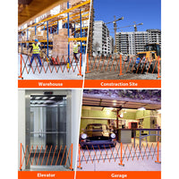 Garvee Metal Expandable Barricade, 16 Ft Folding Security Gate, High Strength Steel Expandable Barricade Gate Outdoor, Industrial Expandable Barricade Gate with Casters, Orange&Black