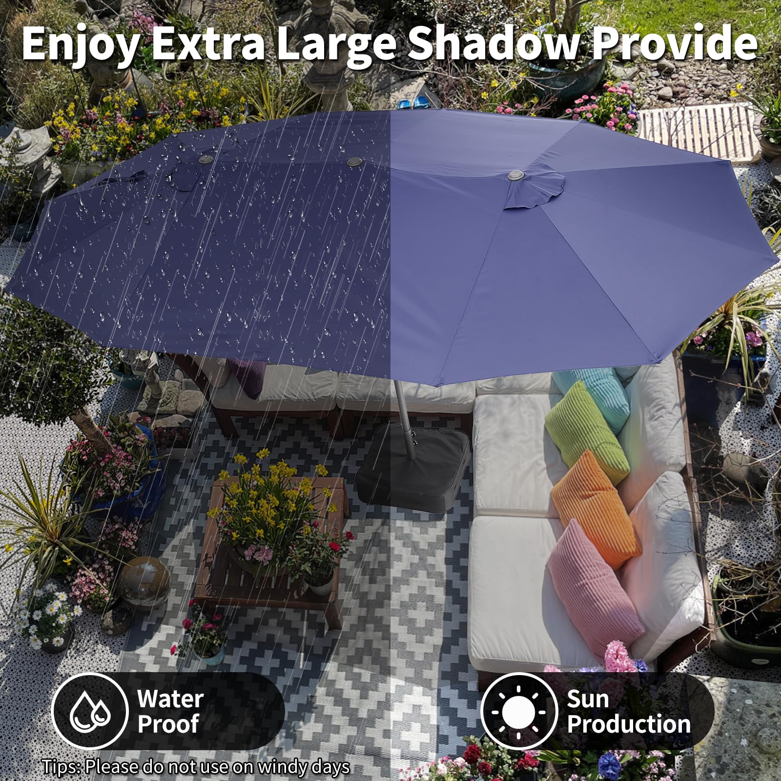 clps to hang mini lights from patio umbrella Talk about a glow up! Just what our outdoor umbrellas were begging for.  Comment LIGHT for the link