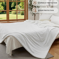 Garvee Electric Blanket Full Size, Waffle Heated Blankets with ETL Certified, Soft Flannel Heating Blanket, 4 Heating Levels, 10 Hours Auto Off, Machine Washable, white, 72"x84"