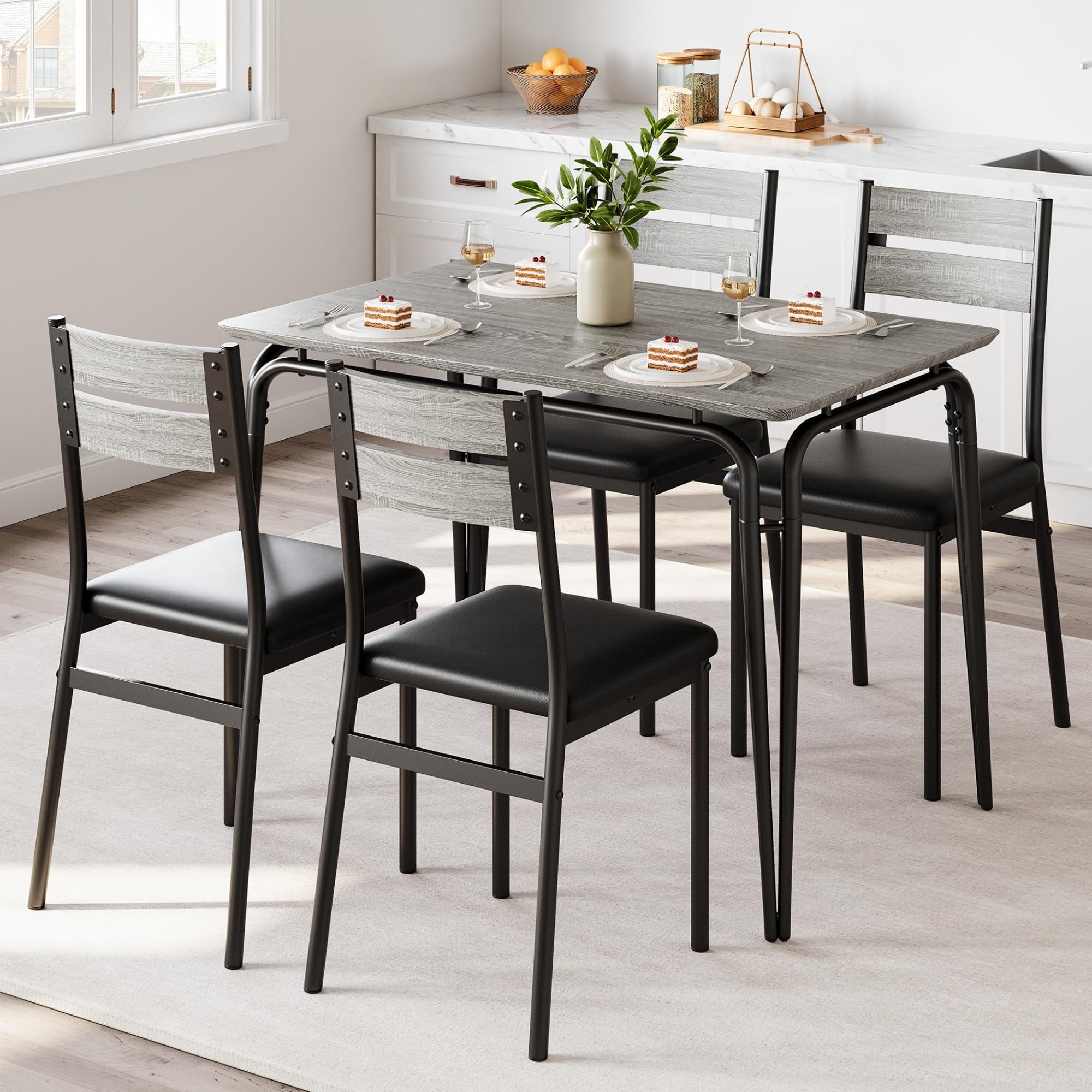 Garvee Dining Table Set for 4–6 MDF Wood Table 550lbs Load Space