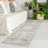 Garvee Vintage Rug 2x10 Tribal Entryway Rug Runner Kitchen Runner Rug Soft Hallway Runners Oriental Floral Printed Floor Cover Non Slip Foldable Rug Washable Indoor Rug Living Room Bedroom - Taupe