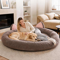 Garvee Extra Large Dog Bed for Indoor, Washable Round Fluffy Pet Bed for s/m/l Dogs and Cats