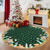 Garvee Christmas Green 3 Ft Round Non-Slip Machine Washable Rug for High Traffic Areas, Living Room, Bedroom, Entryway & Pet Friendly - Green