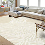 Garvee Modern Camel 5x7 Washable Area Rug for Living Room Bedroom Rug Modern Contemporary Large Area Rug Non Slip Throw Rugs Soft Faux Wool Low Pile Stain Resistant Carpet for Dining Room - Camel