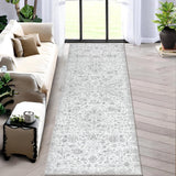 Garvee 2x3 Rug Entry Rug Washable Rugs Boho Rug Non Slip Small Rugs Grey Rug Door Mat Floral Throw Rugs Bathroom Rugs Oriental Rug for Bedroom Stain Resistant Entryway Rugs Indoor Rug 2'x3' Light Grey - Gray