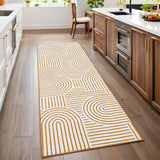 Garvee Modern Rug 2x6 Runners for Hallways, Abstract Kitchen Runner Rugs Non Slip Bath Runners, Rainbow Washable Runner Rug for Bedroom, Soft Long Rugs for Entryway Bathroom Laundry Dorm, Orange - Orange