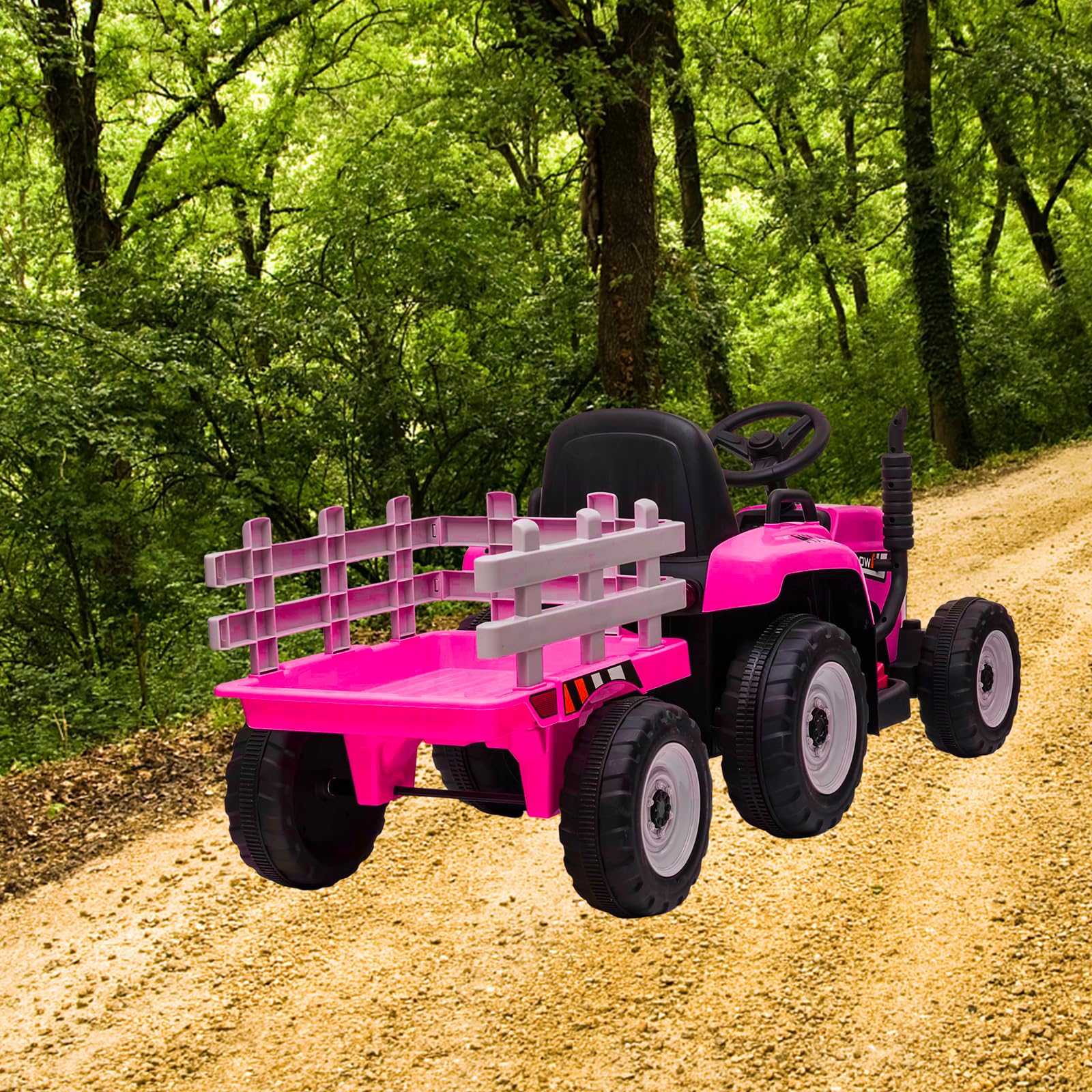 Garvee 12V Tracteur Électrique Enfant avec Remorque Amovible, Voiture Électrique 35W Moteur Double, Musique & MP3, Télécommande, LED, 3 Vitesses, Véhicule Électrique pour Enfants 3 an Garvee 12V Tracteur Électrique Enfant avec Remorque Amovible, Voiture Électrique 35W Moteur Double, Musique & MP3, Télécommande, LED, 3 Vitesses, Véhicule Électrique pour Enfants 3 an