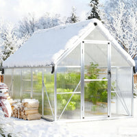 Garvee 8'X10' Silver Large Enhanced Aluminum Greenhouses Kit for Outdoors, Aluminum-Framed Polycarbonate Greenhouse, Heavy Duty Polycarbonate Greenhouse with Quick Setup Structure and Roof Vent