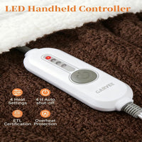 Garvee Electric Blanket Heated Throw, Heated Blanket Soft Double Sherpa Super Cozy with 4 Heating Levels & 4 Hours Auto Off, Overheat Protection, Machine Washable, ETL Certification, Brown 50"x60"