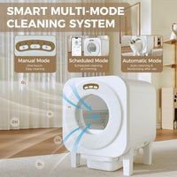 Garvee Automatic Cat Litter Box, 68L Self Cleaning Litter Box with APP Control, Dual Safety Protection and Odor Removal for Multiple Cats, White