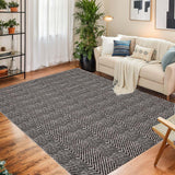 Garvee Area Rug 8x10 Bedroom Rug Modern Abstract Stain Resistant Rug Non-Shedding Minimalist Chevron Design Washable Non-Slip Foldable Indoor Floor Carpet for Office Kitchen, Camel - Camel