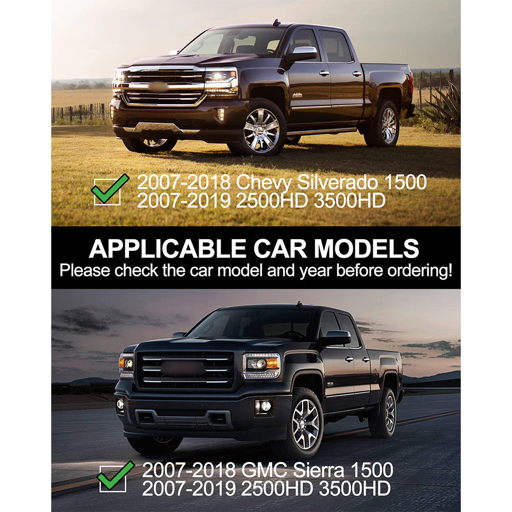 Garvee 6 Inch Running Boards - Compatible with 2007-2018 Chevy Silverado 1500 and 2007-2019 Chevrolet Silverado 2500HD/3500HD Crew Cab (4 Full-Size Doors, Gas Engine Only), Stainless Steel Construction, Silver