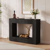 Garvee 47" Farmhouse Minimalist Console Table in Rectangle Shape Design for Entryway and Living Room, Black - Black