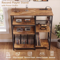 Garvee 4-Tier Record Player Stand & Media Console for Living Room - Holds 300+ Vinyl Records, Fits 7/10/12 in vinyl records - Color: Sunset Cloud