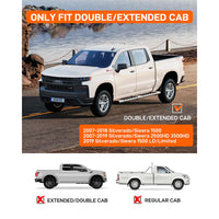 Garvee 6 Inch Running Boards Compatible with 2007-2018 Chevy Silverado/GMC Sierra 1500 Crew Cab,Stainless Steel Running Boards for 2007-2019 Silverado/Sierra 2500HD 3500HD Double Cab Side Step Nerf Bars
