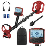 Garvee Metal Detector for Adults Professional, Gold & Coin Detector with LCD Display, 4 Modes, Pinpoint Function, Headset, Adjustable Volume & Backlight, Red - Red