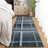 Garvee Washable Runner Rug 2x6, Modern Non Slip Geometric Floor Carpet for Hallway Kitchen, Black Grey - Black Gray