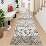 Garvee Boho Beige 2x6 Runner Rug, Hallway Rug Geometric Area Rug Small Washable Kitchen Rug Entryway Rug, Soft Non Slip Long Hallway Rug for Bedroom Bathroom Laundry Entryway Staircase Foyer - Beige