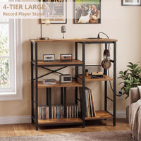 Garvee 4-Tier Record Player Stand & Media Console for Living Room - Holds 300+ Vinyl Records, Fits 7/10/12 in vinyl records - Color: Sunset Cloud