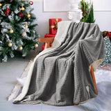 Garvee Heated Blanket Twin Size, Waffle Electric Blanket with 5 Heating Levels & Auto Off, Soft Flannel & Sherpa Heating Blanket, ETL Certified & Machine Washable, Grey - grey