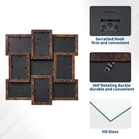 Garvee 9-Opening 4x6 Collage Picture Frame Set - Grid Multi Photo Wall Frame with Glass Front, MDF, Wall Mountable, Gallery Decor for Family & Wedding Photos - Fiery Sunset Clouds