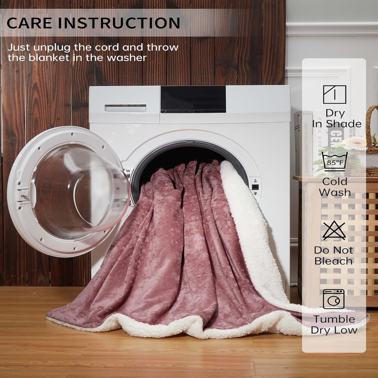 Garvee King Size Heated Blanket with Dual Control, Velvet Soft Fast Heating Blankets King, 4 Heat Settings & 10H Auto Off, Machine Washable, ETL Certified Electric Blanket, 90" x 100" Pink