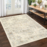 Garvee Non-Slip Distressed Rug 5x7 Area Rugs Machine Washable Soft Indoor Throw Rugs Stain Resistant Floor Carpet Vintage Accent Rug Low-Pile Carpet Rugs for Dining Room Office - Light Brown