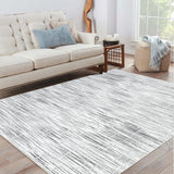 Garvee 8x10 Large Area Rugs Geometric for Living Room Bed Room Washable Area Rug Throw Floor Cover Indoor Non Slip Modern Abstract Dining Room Rugs Dining Room Indoor Home Office, Grey - Gray