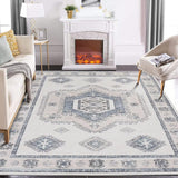 Garvee Ultra-Thin Washable Rug 5x7 Non-Slip Rug Indoor Medallion Distressed Floor Carpet for Living Room Bedroom Oriental Floral Throw Carpet Non-Shedding Foldable Low Pile Floor Cover Boho Beige - Beige