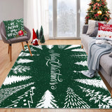 Garvee Washable Rug 8x10 Large Rugs for Living Room Non-Slip Christmas Tree Pattern Carpet Soft Bedroom Rug, Stain Resistant, Foldable Xmas Decorative Rug for Bathroom Kitchen Dining Room, Green - Green
