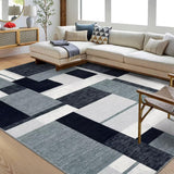 Garvee 5x7 Rugs for Living Room Modern Geometric Washable Rug Color-Blocked Patchwork Rug Indoor Non Slip Soft Rug Non Shedding Low Pile Throw Carpet Accent Rug for Bedroom Dining Room Office Grey - Gray
