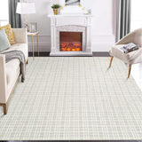 Garvee 6x9 Large Area Rug for Living Room Modern Washable Rug Checkered Print Accent Rug Contemporary Plaid Throw Carpet for Bedroom Dining Room Office Non-Shedding Non Slip Foldable Rug Light Grey - Light Gray