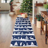 Garvee Blue 2x6 Runner Rug Washable Indoor Non Slip Carpet Soft Low Pile Christmas Rug for Home Decor Kitchen Entryway Living Room Bedroom - Blue