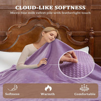 Garvee Electric Heated Blanket King Size with Dual Controllers, Fast Heating Throw with 4 Adjustable Heat Levels, Soft Waffle Embossed, Machine Washable, 90"x100" Purple