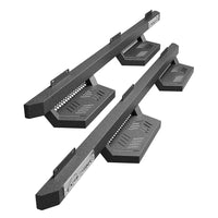 Garvee Running Boards Drop Side Steps for 2007-2018 Chevy Silverado Sierra 1500 Crew Cab; 2007-2019 2500 3500HD Crew Cab, Textured Black Truck Nerf Bars