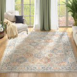 Garvee Boho Rug 8x10 Area Rugs for Living Room Vintage Rug Turkish Grey Rug Non-Shedding Large Carpet Medallion Floral Rug for Bedroom Living Room 8x10 Floor Mat Accent Rug Large Mat, Multi - Colorful